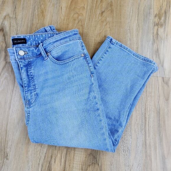 💛Talbots Blue Pedal Pusher Jeans Size 10/30 - Picture 1 of 9